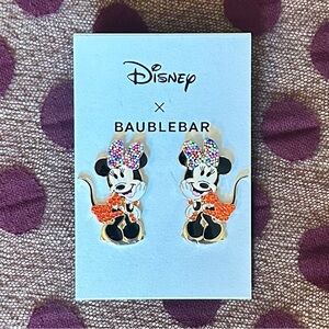 Disney x Baublebar Minnie Mouse Enamel Sparkling Dangle Earrings!